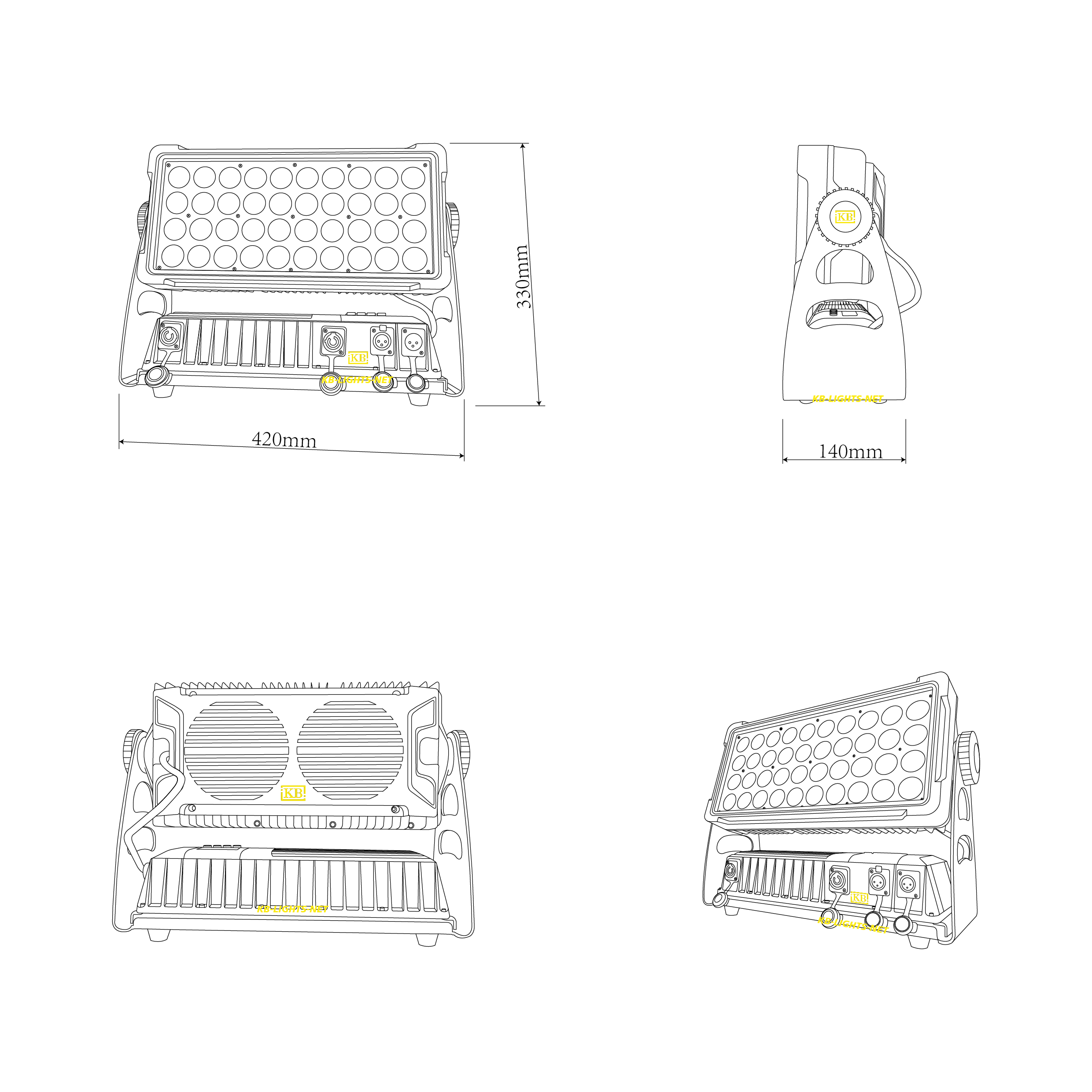 led stage wash lighting