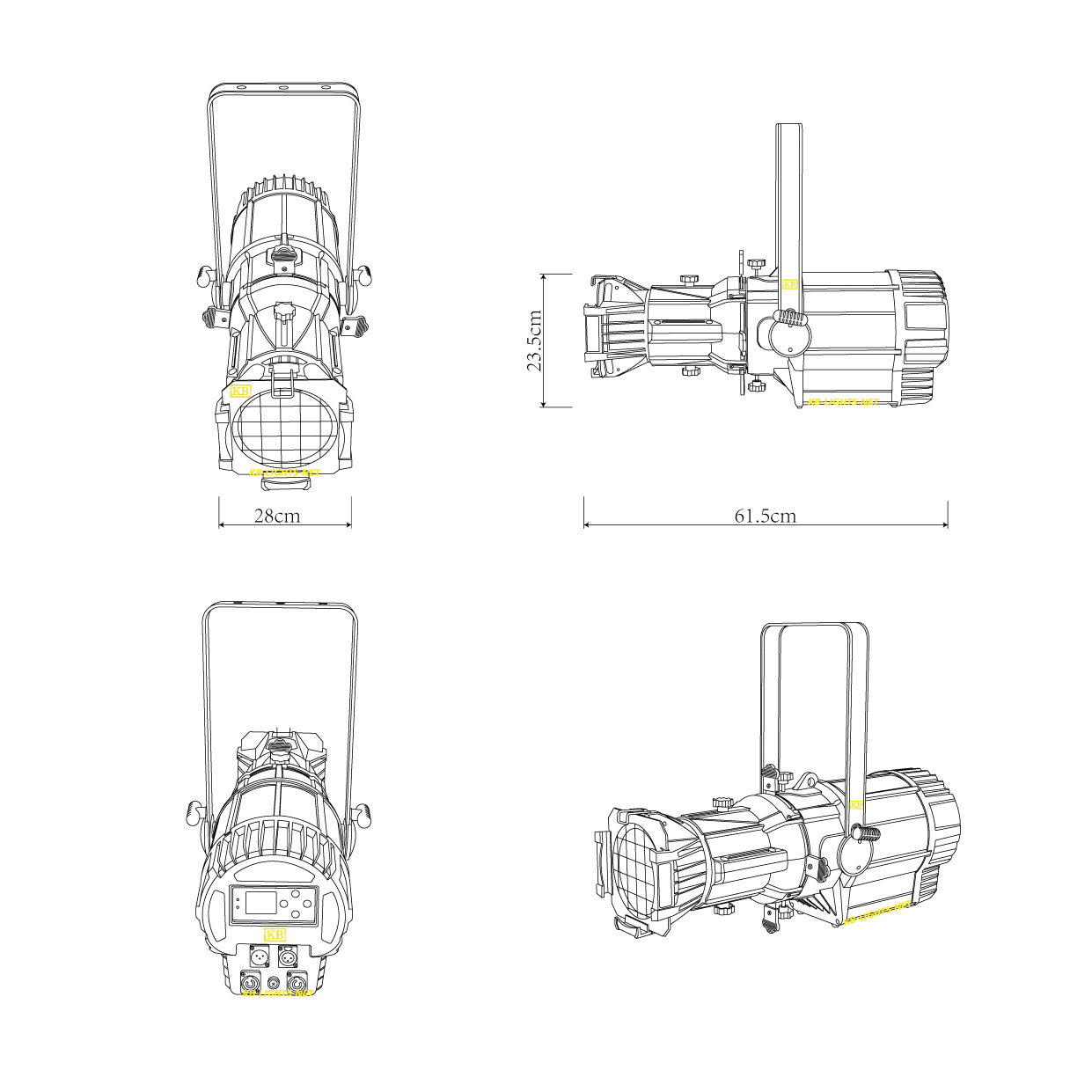 Ellipsoidal LED framing stage lights