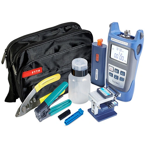 FTTH fiber tool kit with fiber cleaver optic power meter visual fault locator fiber tool set