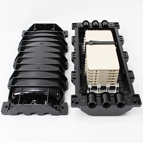 3 in 3 out optical splitter enclosure horizontal 288 fiber optic splice closure waterproof flame retardant