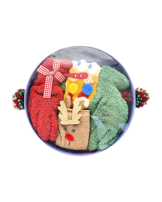 fuzzy chrismas socks