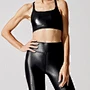 Faux Leather Women Sports Bra