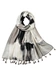 Black and white tie dye scarf