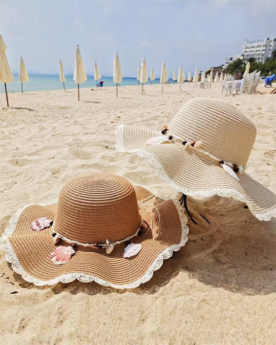Handmade shell beach hat