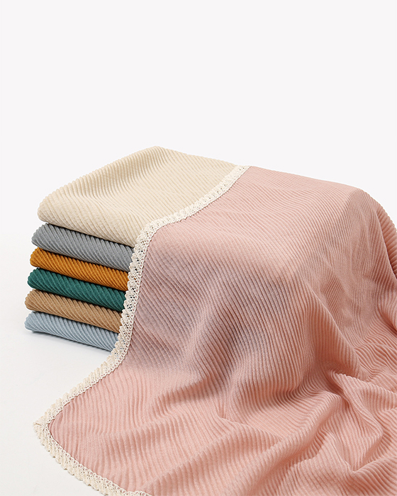 women's scarves & shawls Simple scarf with lace edge Cotton and linen scarf