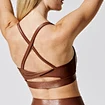 Faux Leather Women Sports Bra