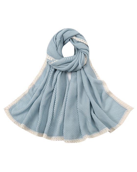 women's scarves & shawls Simple scarf with lace edge Cotton and linen scarf
