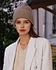 A brimmed beanie