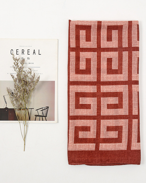 A scarf in a geometric pattern
