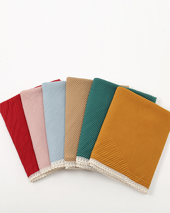 women's scarves & shawls Simple scarf with lace edge Cotton and linen scarf