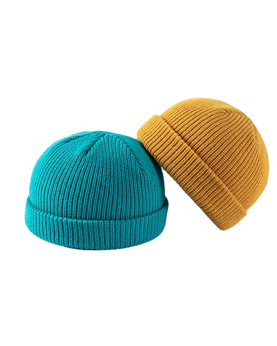 Solid color domed knit cap