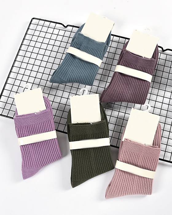 Solid color socks