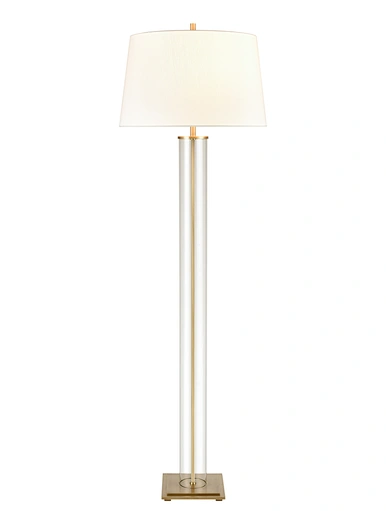 The clear floor lamp is a modern and minimalist lighting fixture that adds a sleek and sophisticated touch to any room.