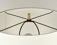 Floor Lamp with White Fabric Shade