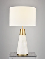 Solid Alabaster Tapered Table Lamp