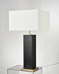 Textured Iron Square Table Lamp