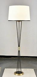 Floor Lamp with White Fabric Shade