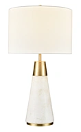 Napa solid alabaster tapered base table lamp
