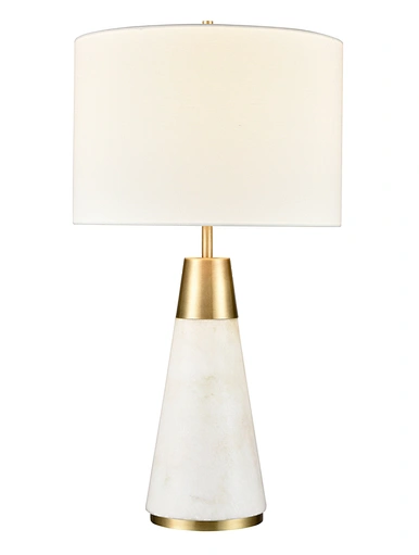 Solid Alabaster Tapered Table Lamp