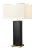 Textured Iron Square Table Lamp
