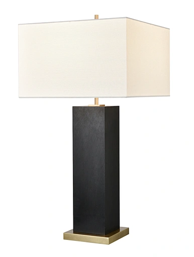 Textured Iron Square Table Lamp