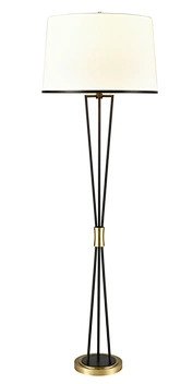 Floor Lamp with White Fabric Shade