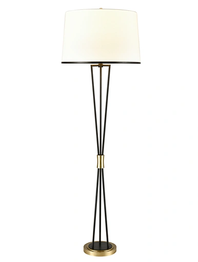 Floor Lamp with White Fabric Shade