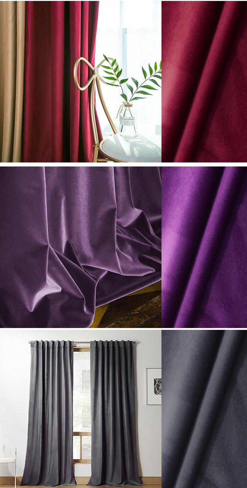 More Colors Choice Velvet Curtains For The Living Room Luxury