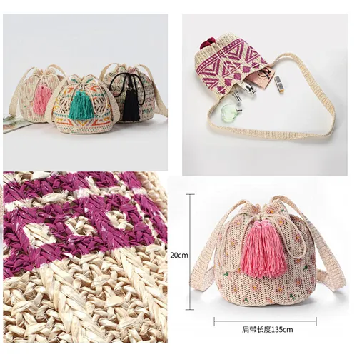 Straw plaited article bag