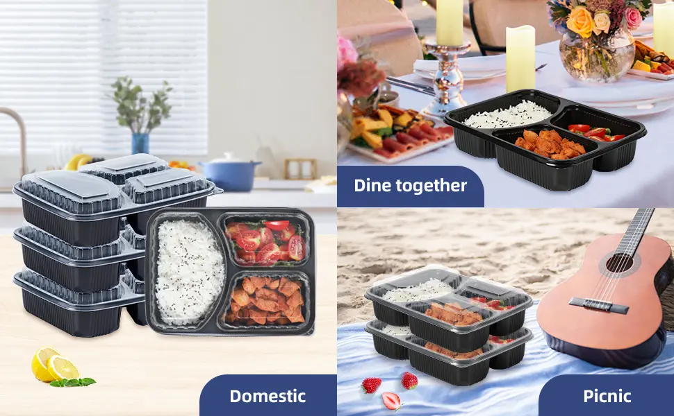 black take-out box