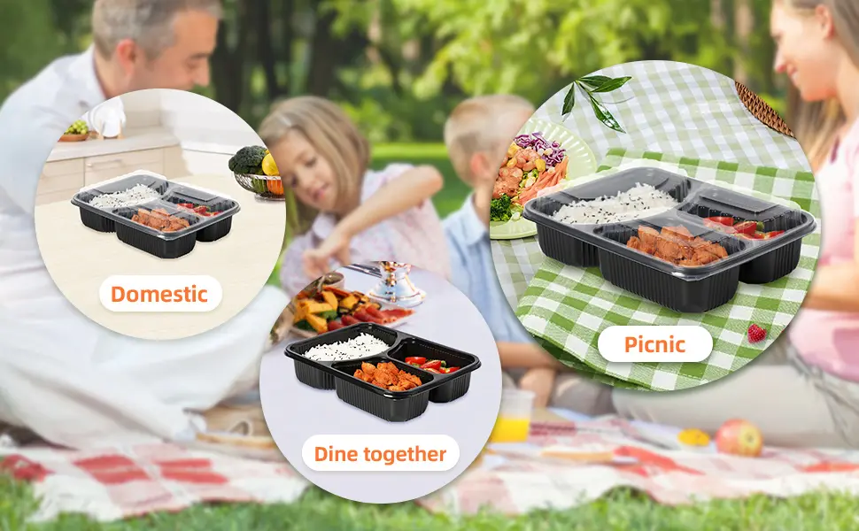black take-out container