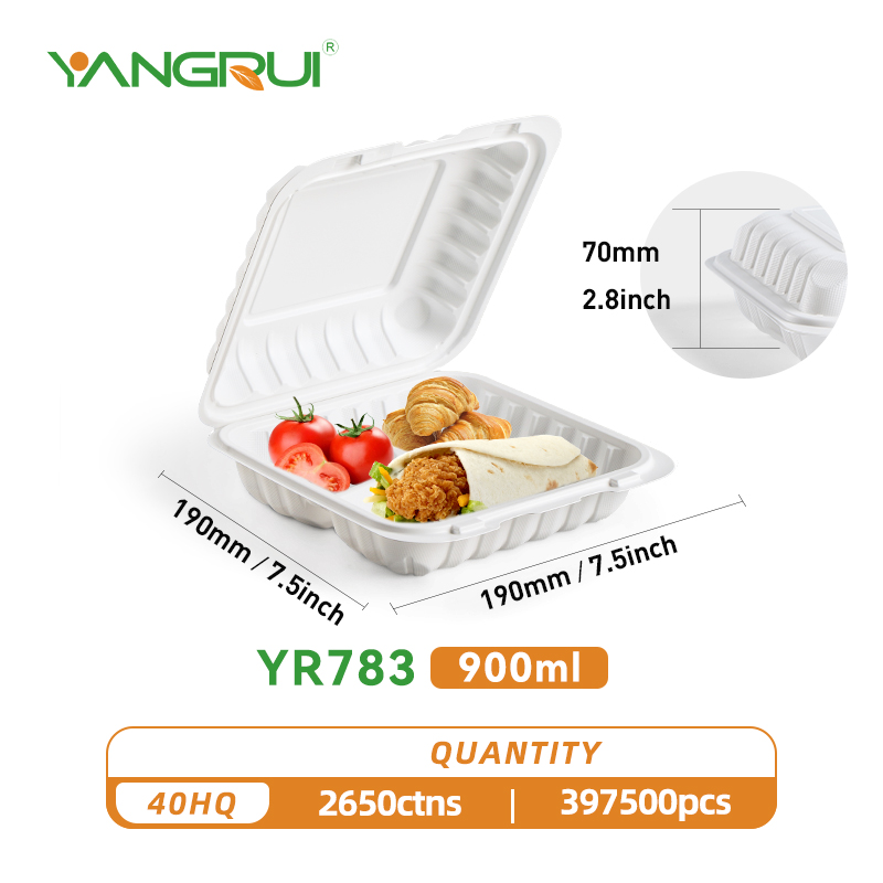 783 white hinged lid container
