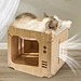 cat bed wood house