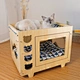 Wood Soft Modern Portable Elevated Square Cat  dog Bed Frame Hammock
