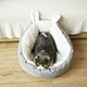 Deep Sleep Comfort In Winter Little Mat Basket Cat Ear Lovely Half-open Cozy Cave Beds Indoor Cat Tent Nest Cozy Pet Bed