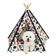 High Quality Pet Tent House Cat Bed Portable Teepee With Cushion  Canvas Fold Away Cat Tent