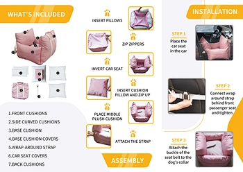 Original real factory who has much experences support private logo and label customized dog car seat extender with storage detachable washable waterproof soft dog car seat waterproof scratchproof anti slip pet dog car seat pet car seat for middle to large