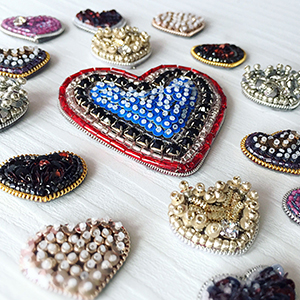 colorful beaded floral applique