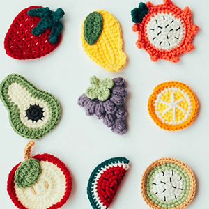 colorful crochet flowers applique