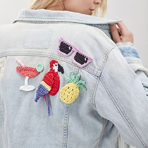 crochet flowers applique for jacket