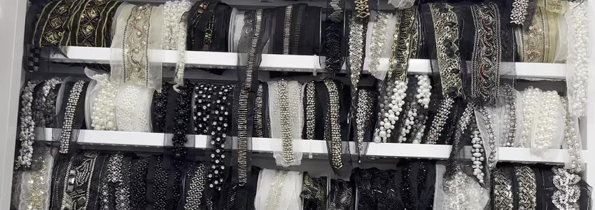 pearl beaded lace trim factory