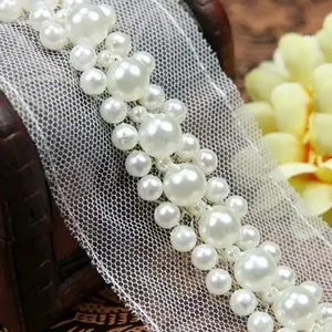 pearl beaded lace trim supplier