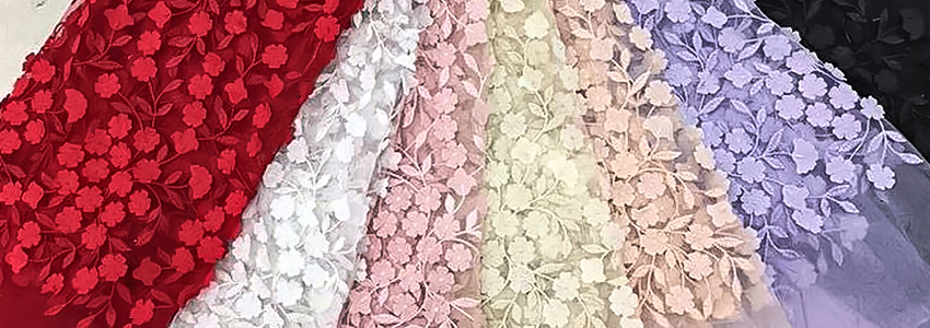 3d flower lace fabric supplier