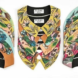 colorful collar embroidery