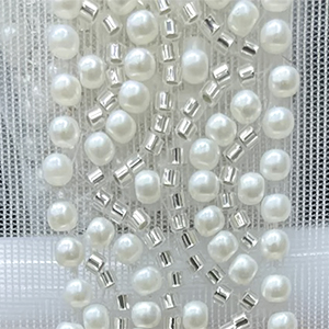 ivory beaded lace trim for women