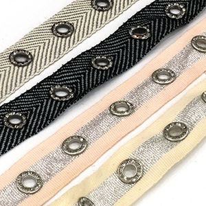colorful metal eyelet trim