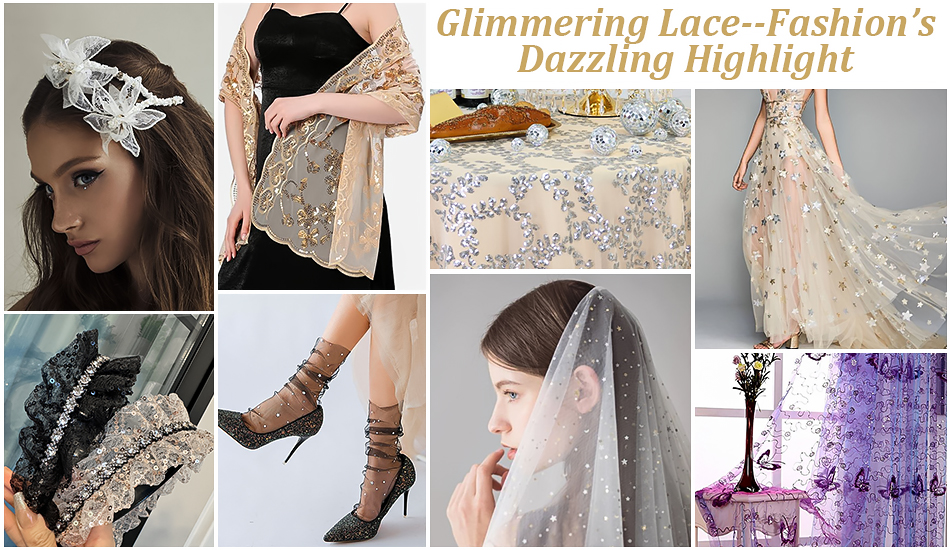Application of Sequins Lace Fabric