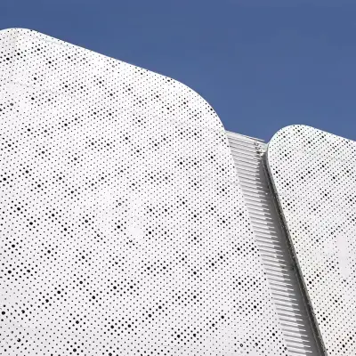 perforated metal panel facade