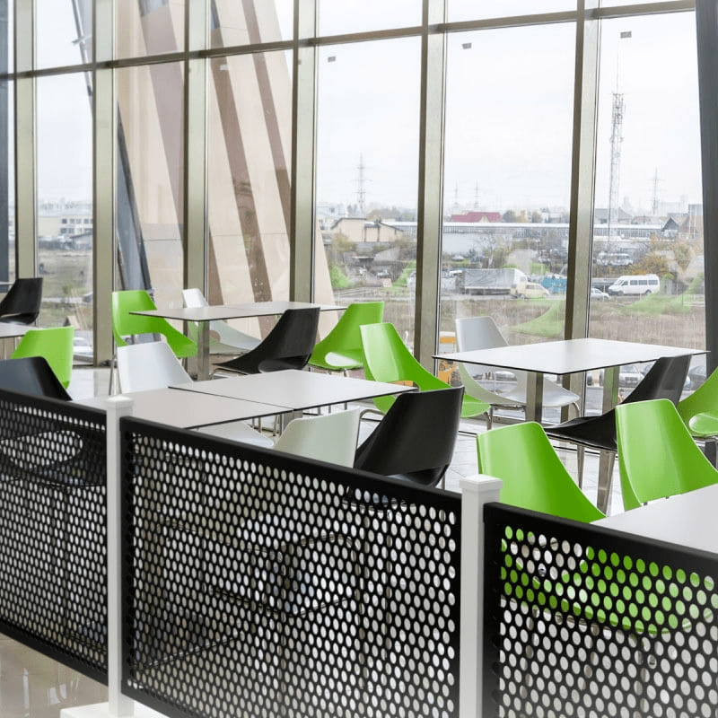 perforated metal fence for restaurant partitions