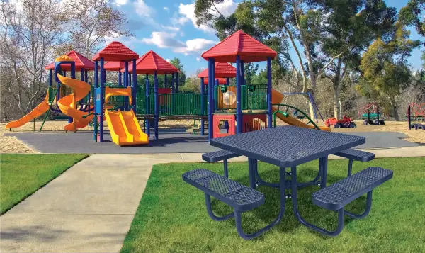 expanded metal park table